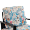 Chic Retro Floral Velvet Armchair with Gold Accents