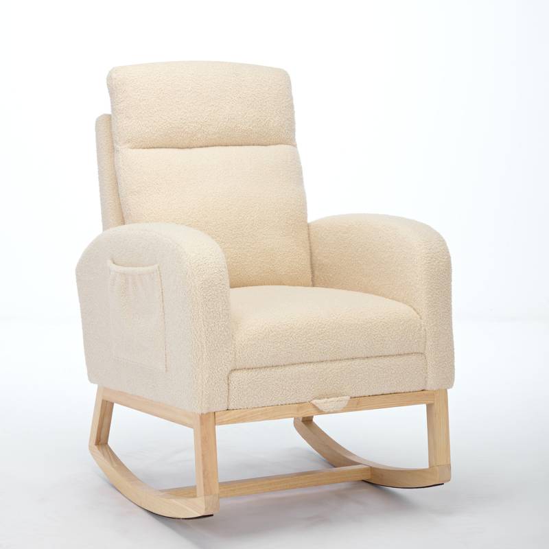 Cozy Rocking Chair with Side Pocket