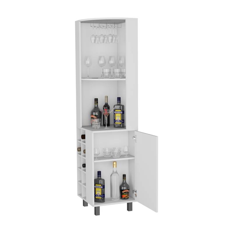 Leah’s White Corner Bar with Wine Rack