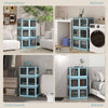 Blue Stackable Storage Bins with Wheels
