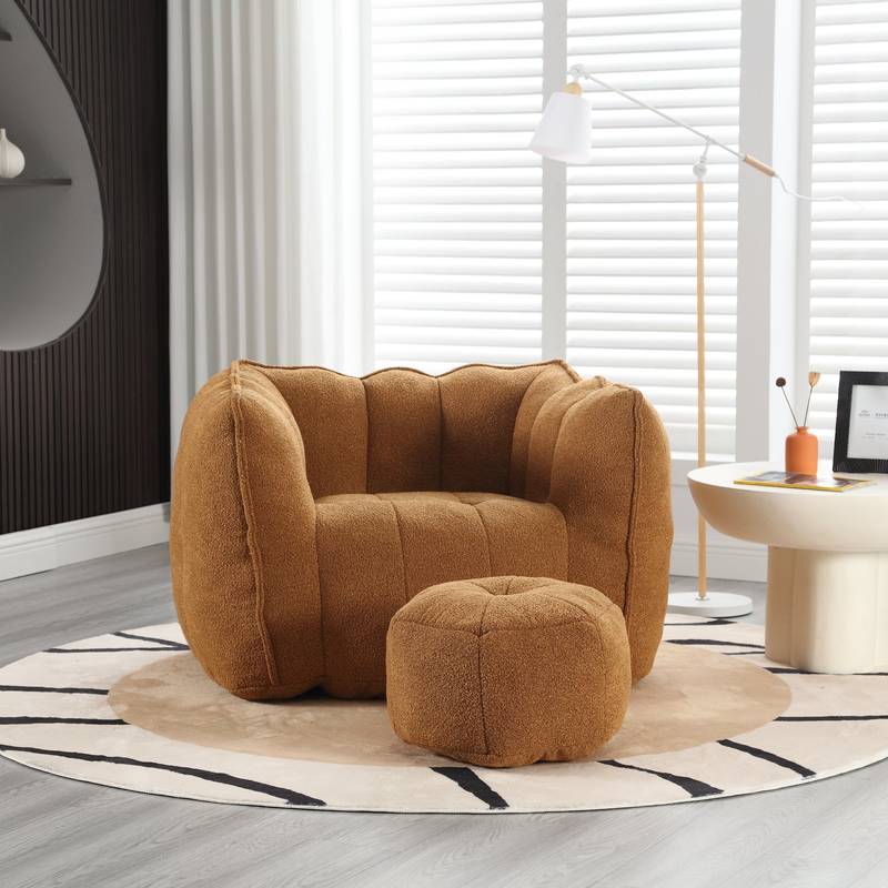 Cozy Foam Bean Bag Chair with Footstool – Perfect for Gaming, Reading, and Relaxing!