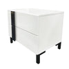 Sleek White LED Bedroom Set with Floating Bed & Nightstands