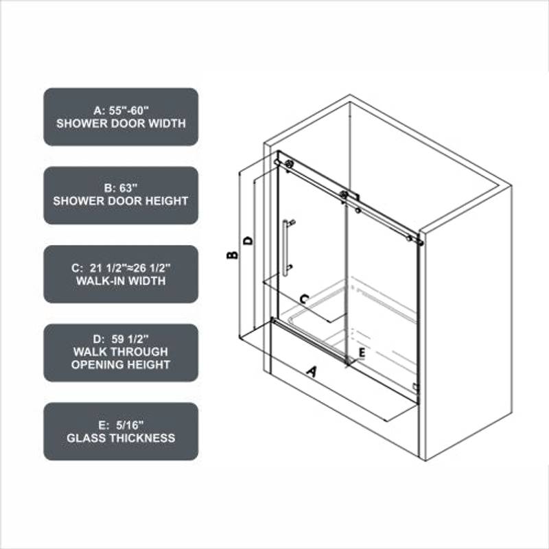 Sleek Glide Frameless Shower Door with Soft Close and Easy Clean Technology