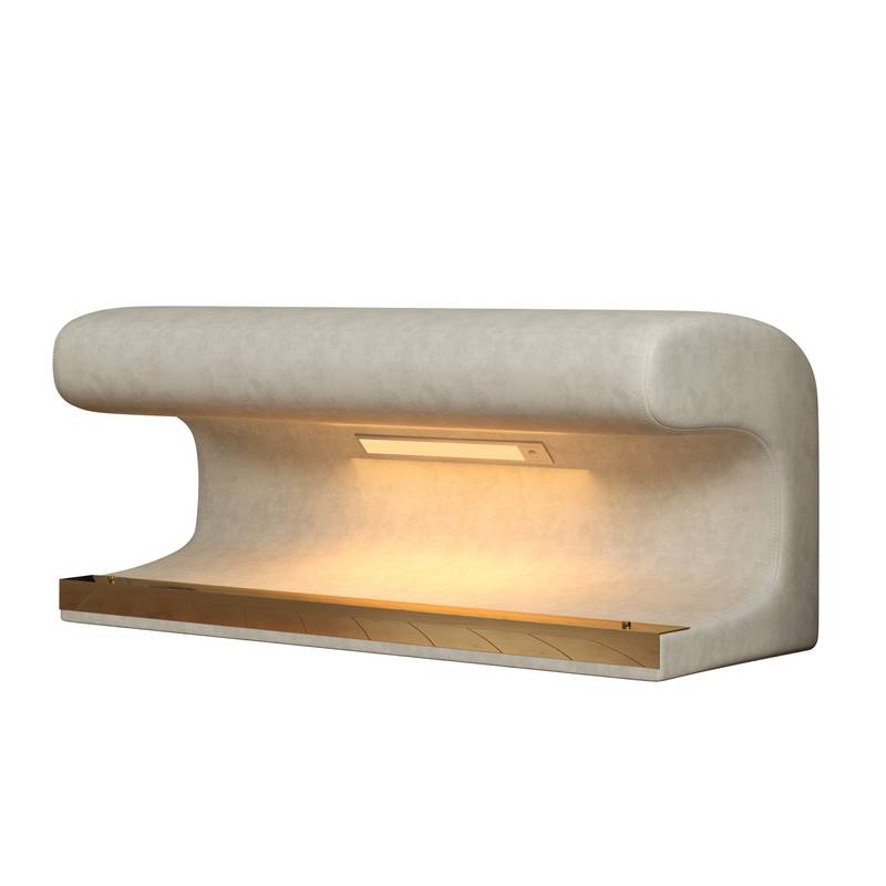 Stylish LED Entryway Bench with Leather Upholstery