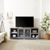 Charming Coastal TV Stand with Glass Doors