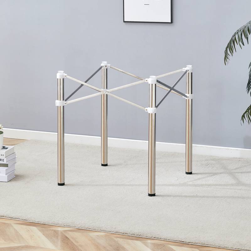 Compact Silver Folding Table Frame