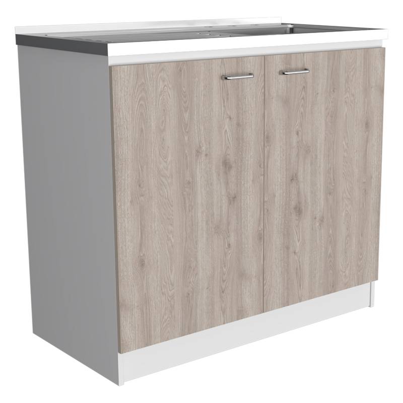 Smokey Oak Utility Sink & Cabinet Combo