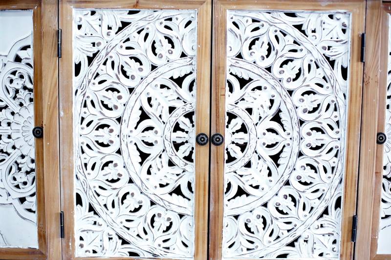 Charming Hollow-Carved Storage Cabinet