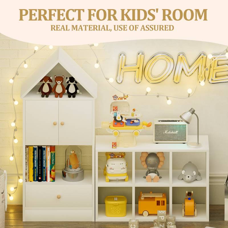 Playful House Bookshelf - Fun & Functional Storage for Kids!