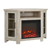 Cozy White Oak TV Stand with Classic Glass Doors