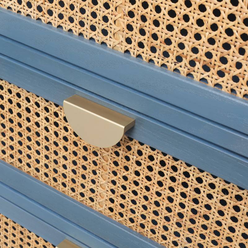Woven Rattan 3-Drawer Storage Cabinet
