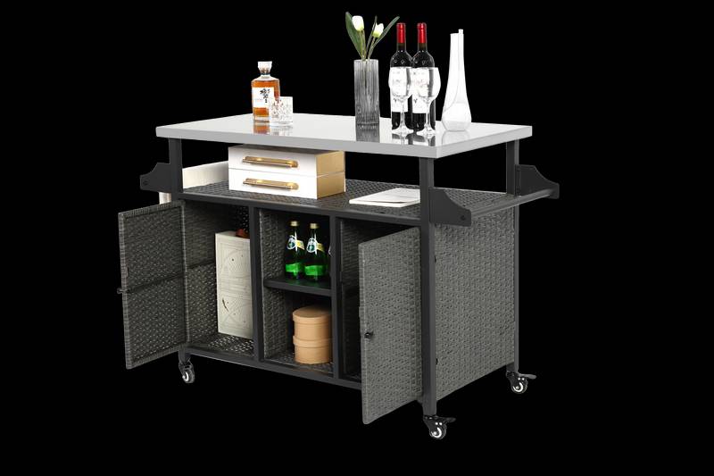 Stylish Rolling Outdoor Bar Cart