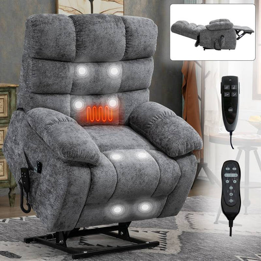 ComfyLift Heated Massage Recliner - Effortless Comfort & Support