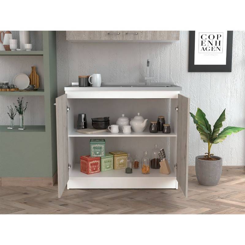 Smokey Oak Utility Sink & Cabinet Combo