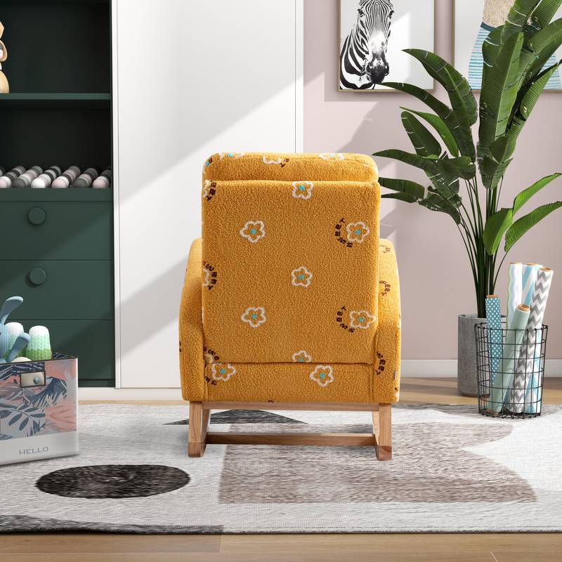 Cozy Mustard Rocker: Modern Mid-Century Accent Chair