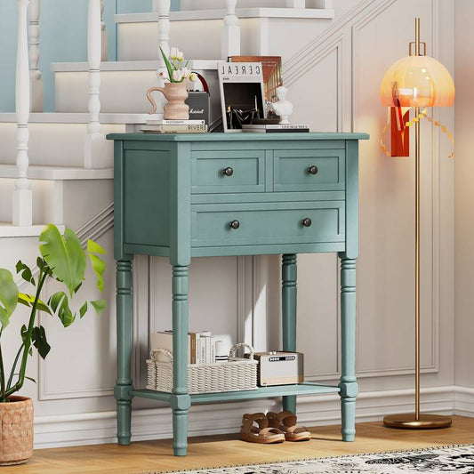 Charming Slim Console Table with Drawers