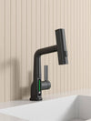 Sleek Matte Black Rotating Waterfall Faucet with LED Temperature Display