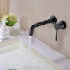 Sleek Matte Black Wall-Mount Bathroom Faucet