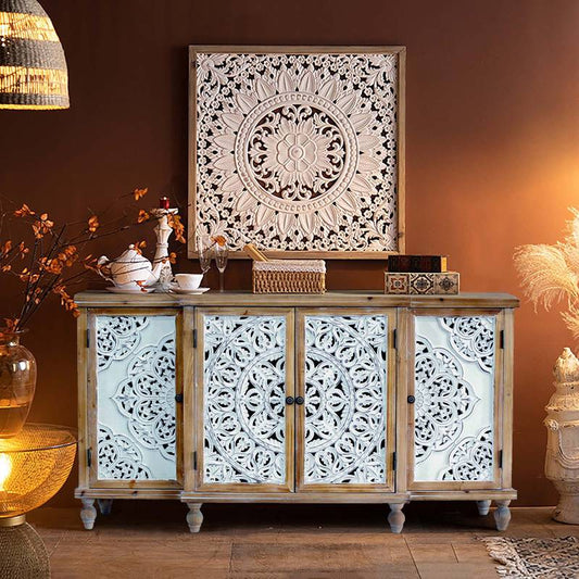 Charming Hollow-Carved Storage Cabinet