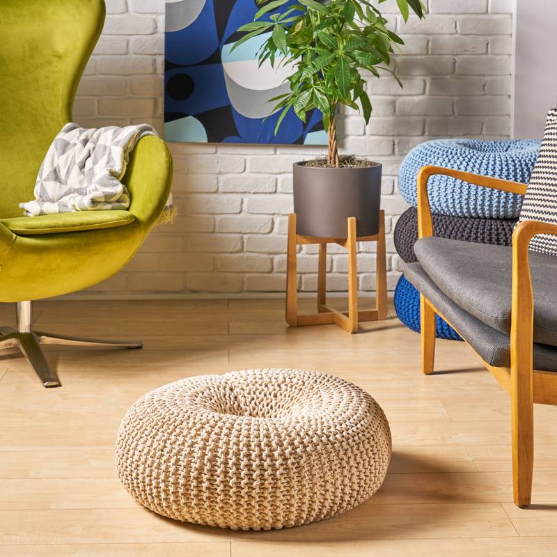 Cozy Knit Pouf