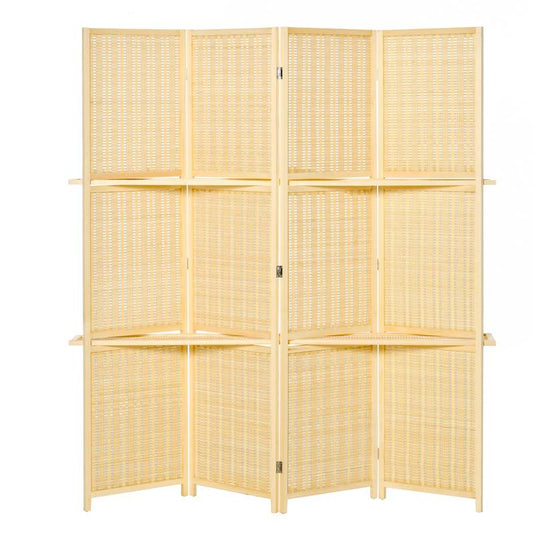 Bamboo Folding Privacy Screen & Storage Divider