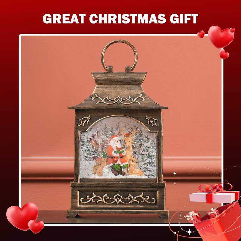 Glittering Holiday Snow Globe Lantern