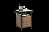 Chic Wicker Rolling Bar Cart with Stainless Steel Top