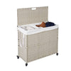 Stylish Grey Laundry Hamper with Removable Bags and Wheels