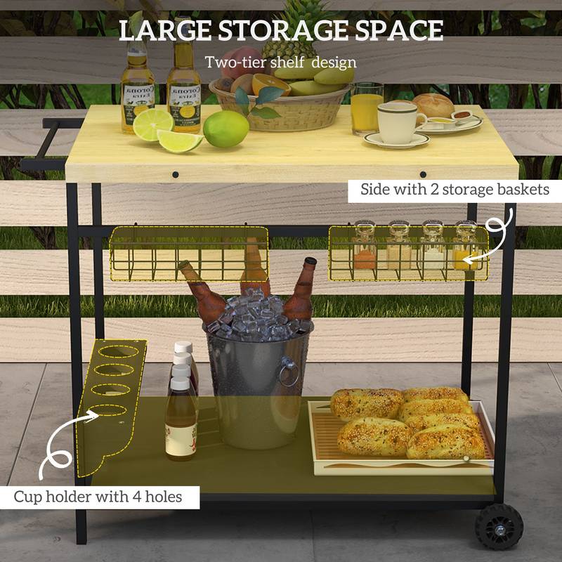 Sunny Outdoor Serving Cart – Roll and Serve in Style!