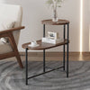 Chic Two-Tier Walnut Coffee Table with Storage