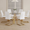 Chic Glass & White Chair Dining Set