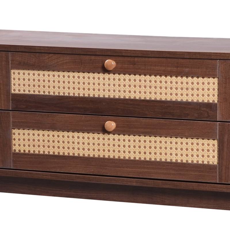 Chic Rattan TV Stand - Modern Farmhouse Style