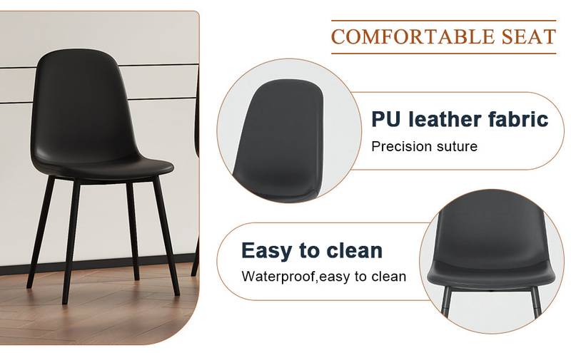 Sleek Black Dining Chair Set - Modern Comfort in Every Seat!