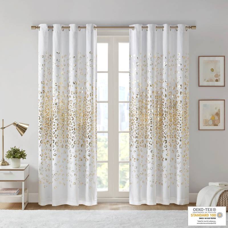 Metallic Animal Print Blackout Curtain