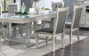 Elegant Vintage Dining Set with Glass Top and Tufted Chairs