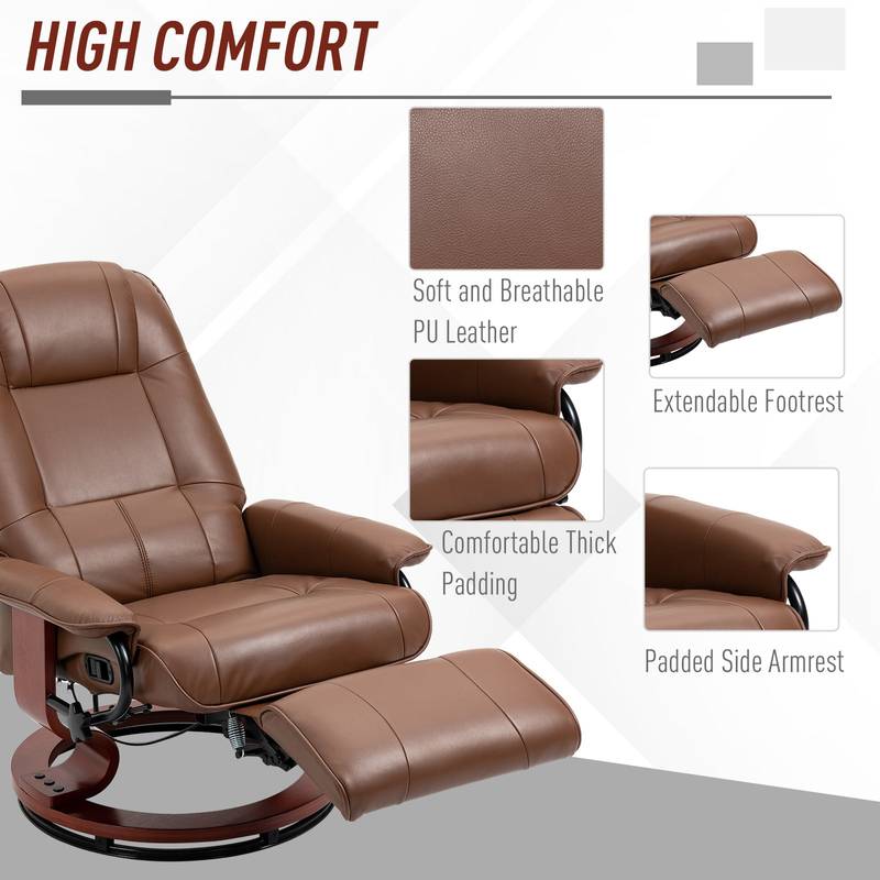 Cozy Swivel Recliner with Footrest