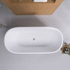 Elegant Oval Soaking Tub with Chrome Drain