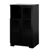 Chic Black Glass-Front Cabinet for Living & Bedroom Storage