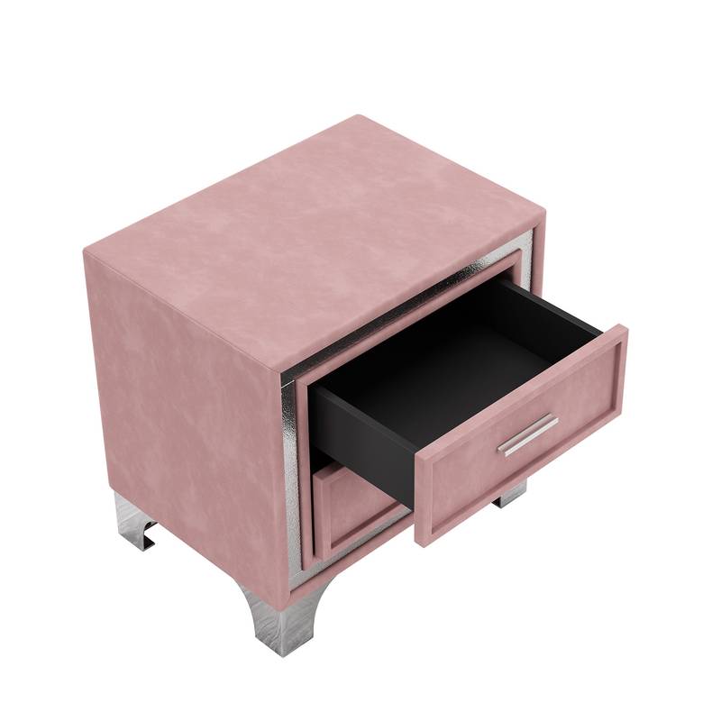 Pink Dream Bedroom Set with LED Bed and Nightstands