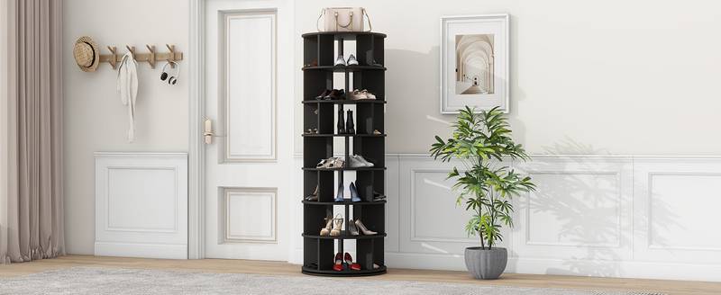 Spinning Shoe Tower - Stylish 7-Tier Organizer