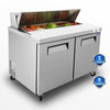 Chill & Prep Pro: Commercial Sandwich and Salad Table with Butcher Block Top