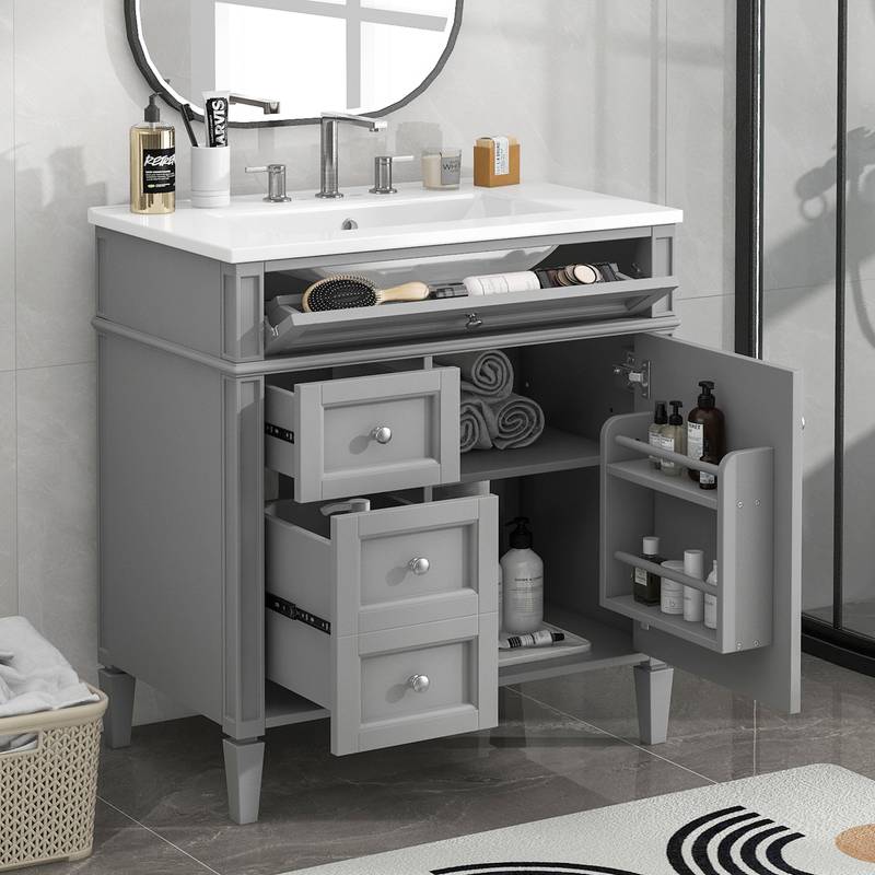 Chic Modern Bathroom Vanity with Stylish Sink and Ample Storage