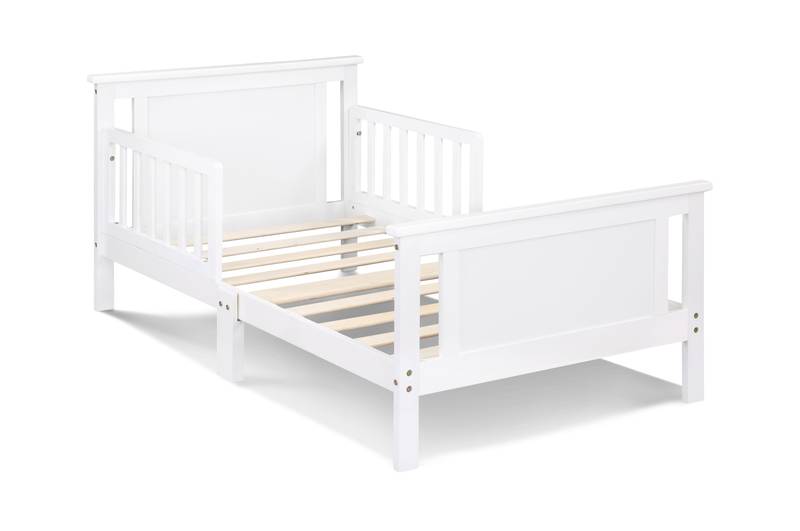 Cozy Convertible Toddler Bed in White & Gray