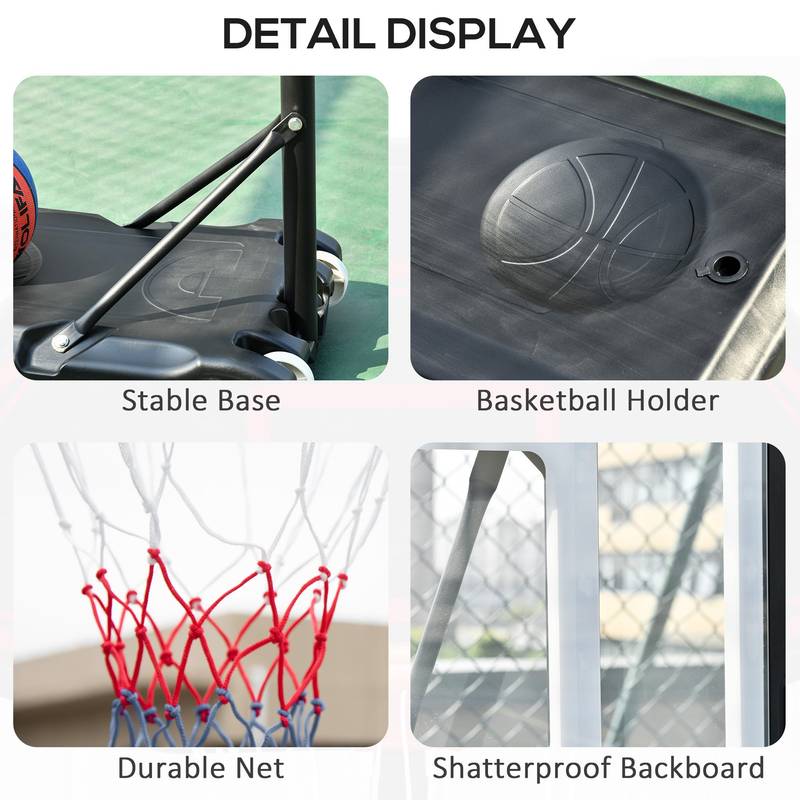 Soozier Adjustable Portable Basketball Hoop