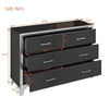Chic Black Dresser and Nightstand Duo with Mirror Accents