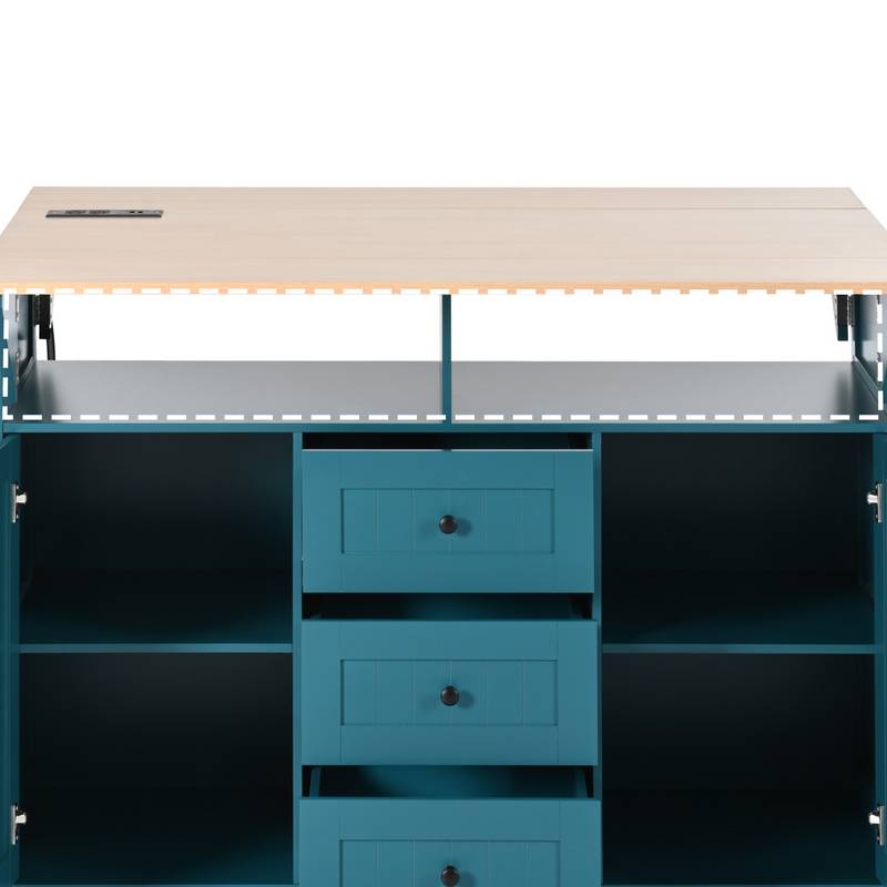 Versatile Rolling Kitchen Island with Drop Leaves and Power Outlet