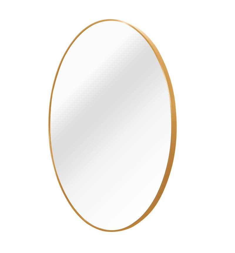 Gleaming Gold Round Bathroom Mirror