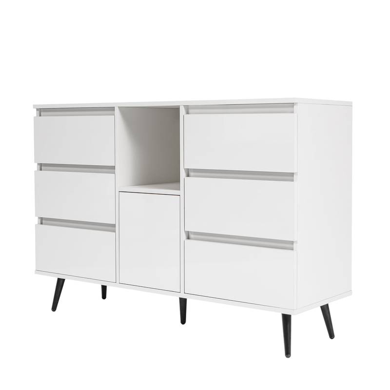 Sleek White Gloss Sideboard with LED Glow