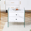 Chic Glass-Top Nightstand
