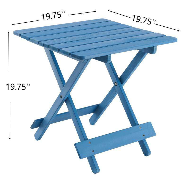 Cozy Blue Folding Patio Table